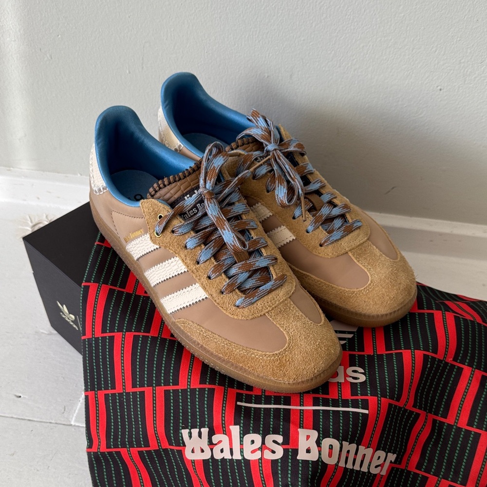 Wales Bonner Tan and Blue Men's Sneakers